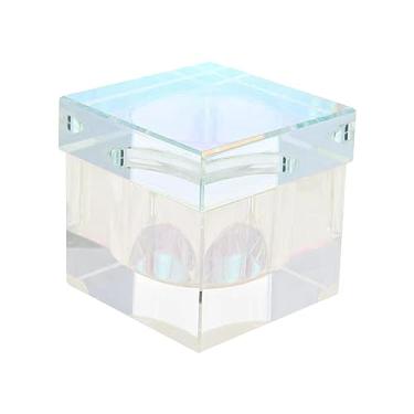 Imagem de Milageto Prato Art para unhas com tampa Tigela Copo de vidro, fácil de limpar, fácil de carregar, ferramentas de manicure delicadas para uso doméstico, colorido