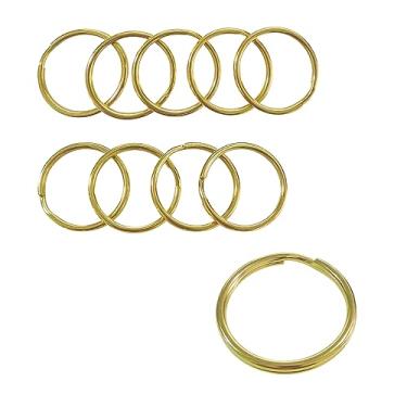 Imagem de Chaveiro de latão sólido, conjunto de chaveiros de latão para homens e mulheres, acessórios de hardware faça você mesmo, pacote com 10, 25 mm, 25mm/0.98-inch