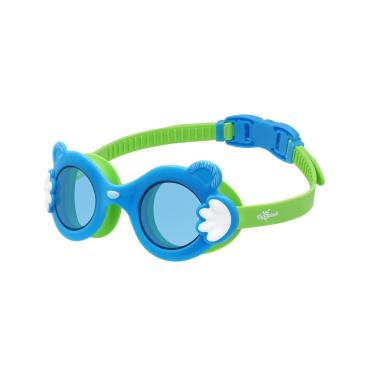 Imagem de Óculos de Natação Infantil, Speedo, Baloo, Silicone Confortável com Proteção UV e Antifog, Moldura de Urso - Verde/Azul