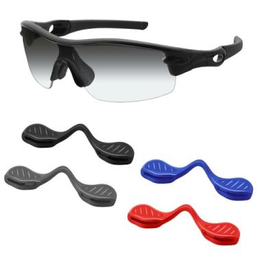 Imagem de Mryok 4 Pares de Nosepiece Nosepiece de reposição para óculos de sol Oakley Radar Path EV RadarLock – Preto & Cinza & Azul e Vermelho