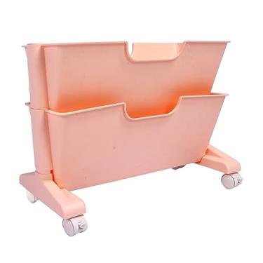 Imagem de Prateleira de Mesa Removível de Plástico de Grande Capacidade, Fácil de Montar, Estante Pequena Removível para Serviços Pesados ​​para Casa (Róseo)