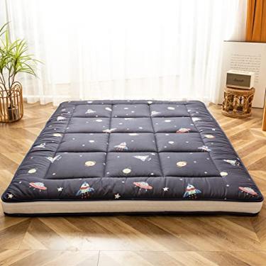 Imagem de Colchão de chão futon extra grosso, colchão acolchoado dobrável japonês, almofada de dormir, colchão portátil de acampamento dobrável, colchão shikibuton, colchão de cama, espreguiçadeira para sofá de carro