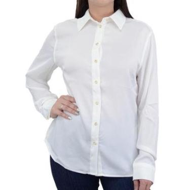 Imagem de Camisa Feminina Dudalina ML Texture Branco Off White - 53032-Feminino