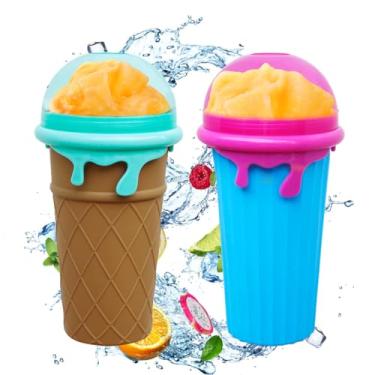 Imagem de NUFR Slushie Maker, copo mágico de vitaminas congeladas rápidas de grande capacidade, máquina de apertar de camada dupla, máquina de sorvete caseira de milk-shake faça você mesmo para crianças e