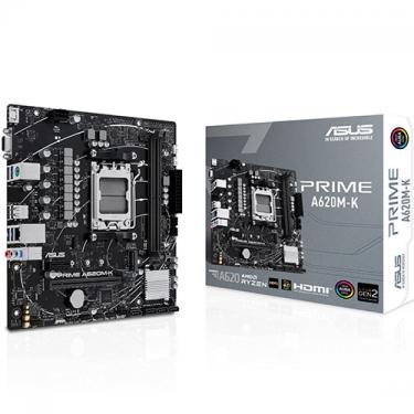 Imagem de Placa Mãe Asus Prime A620M-K AM5 DDR5 mATX HDMI DP VGA M.2 USB 3.2