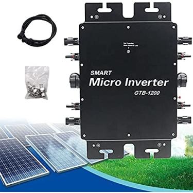Imagem de Microinversor amarrado à rede solar, inversor de amarração de grade, microinversor de amarração de rede elétrica à prova d'água de liga de alumínio, microinversor DC 22-50V para AC 110/220V,