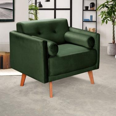 Imagem de Poltrona Moderna Decoração Sala, Varanda, Recepção Luma Verde