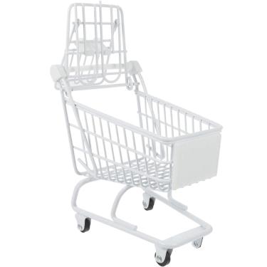 Imagem de Mini Carrinho de Compra Supermercado Brinquedo Decoração Miniatura de Metal Porta Trecos