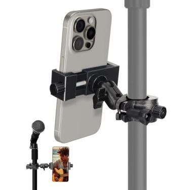 Imagem de Suporte de telefone para microfone, suporte para microfone, suporte de música, bateria de guitarra, braçadeira de telefone para iPhone 15 14 13 12 11 Plus Pro Max Mini Samsung Galaxy S24 S23 Ultra