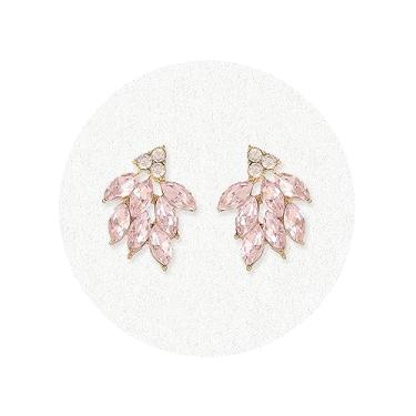 Imagem de Brincos de strass para mulheres, pequenos brincos delicados de cristal para meninas, bijuterias fofas para presente de festa de casamento, Vidro, Cristal Strass