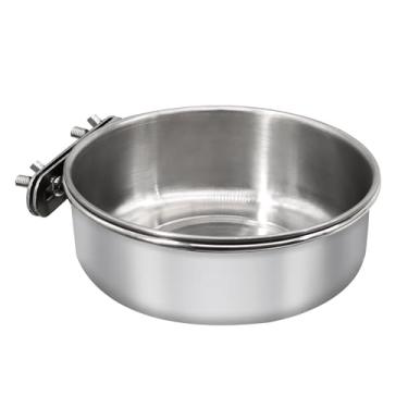 Imagem de DVHEY Copos grandes para alimentação de pássaros, gaiola de tigela de comida de papagaio com suporte de braçadeira, alimentador de água para galinheiro para periquito calopsita, arara, tentilhões,