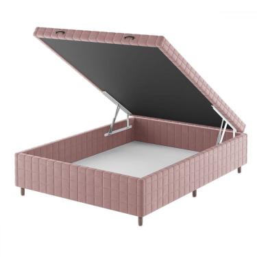 Imagem de Base de Cama Box Casal Vision com Baú Turkey/Rose - Vian