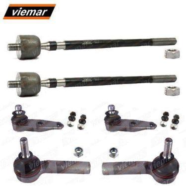 Imagem de Kit par terminal direcao + pivo + articulacao axial direito e esquerdo
