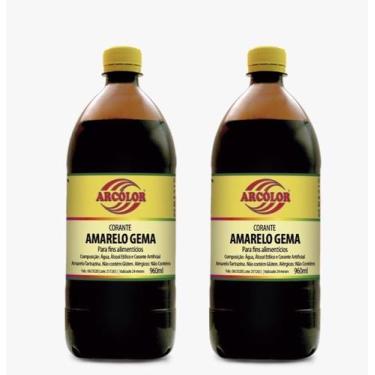 Imagem de Corante Líquido Amarelo Gema 960ml Kit 2 Unidades - Arcólor