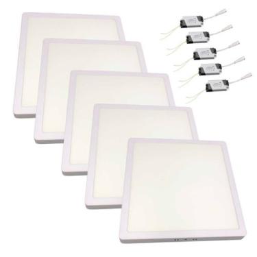 Imagem de Kit Luminária Sobrepor para Apartamento Compacto 5x24W 3000k - TSA
