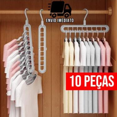 Imagem de Organizador de Cabide Multiuso para Guarda Roupa Dobrável 9 Divisórias
