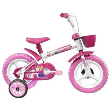 Imagem de Bicicleta Infantil Track & Bikes Arco Íris, Aro 12, Branca e Rosa - TR