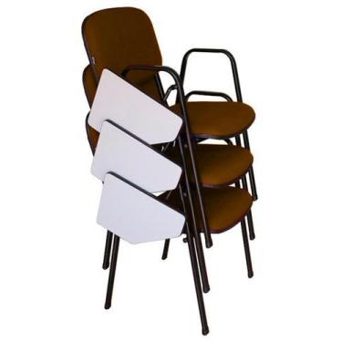 Imagem de 03 Cadeiras Universitárias Linha Hotel Auditório Marrom - Design Offic