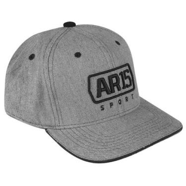 Imagem de Boné AR15 SPORT Baseball Cinza Aba Curva Ajustável Unissex