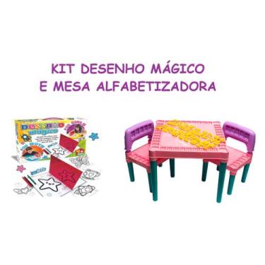 Imagem de Brinquedo Desenho Mágico e Mesinha com Letras e Números Rosa - Big Sta