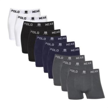 Imagem de Kit10 Cueca Masculina Boxer Polo Wear Microfibra Confortável, Sortido 