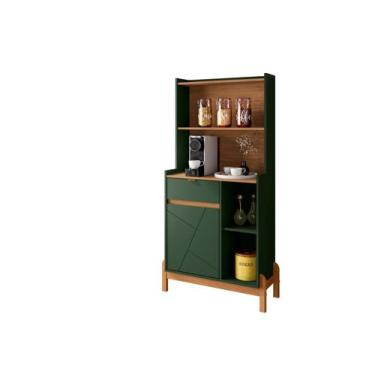 Imagem de Cantinho Do Café Bari Com 1 Gaveta E 1 Porta - JM3 Móveis, Verde Oliva