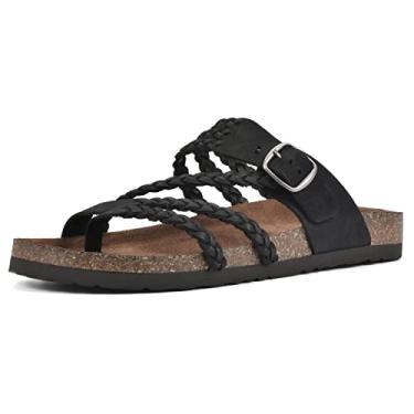 Imagem de WHITE MOUNTAIN Sandália feminina Hayleigh Signature Comfort moldada trançada, Preto/nobuck, 34