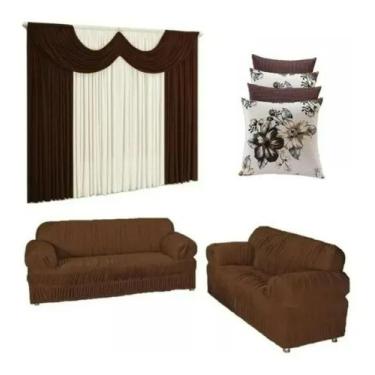 Imagem de Cortina Paris 2mt+capa Sofa 3e2lugar+4capa Almofadas - ibitinga confec