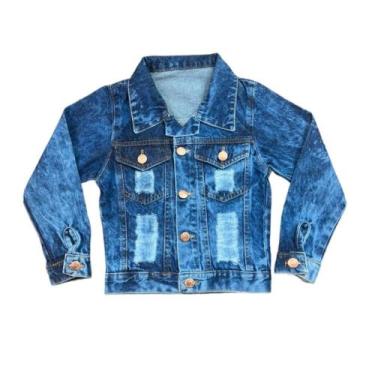Imagem de Jaqueta Jeans Feminina Infantil Casaco Menina Blogueirinha - Ak Fashio