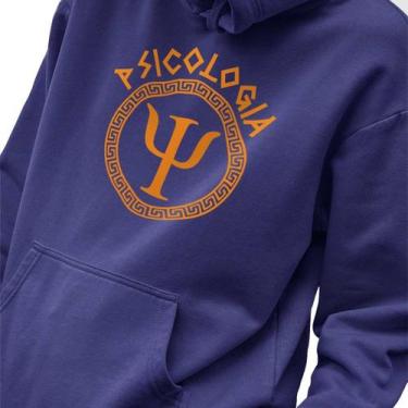 Imagem de Blusa Moletom Masculino Estampado Grego Psicologia em Algodão Fio 30.1