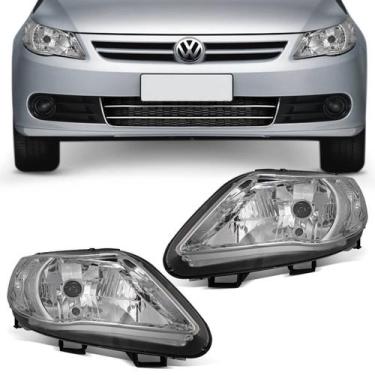 Imagem de Farol Gol Voyage G5 2009 a 2012 Saveiro G5 2010 a 2013 Máscara Cromada