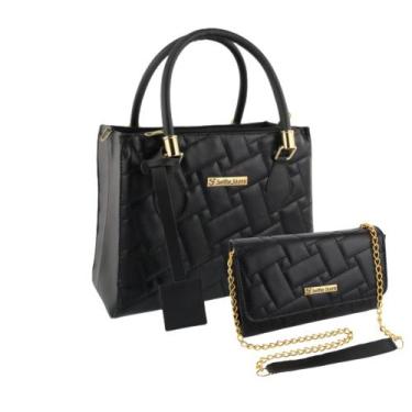 Imagem de Bolsa Feminina Transversal Tote Grande Moda + Bolsa Flap Kit - Selfie 