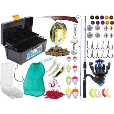 Imagem de Kit Pescaria 1 Vara Para Molinete 1,20m + 1 Molinete + Caixa e Acessór