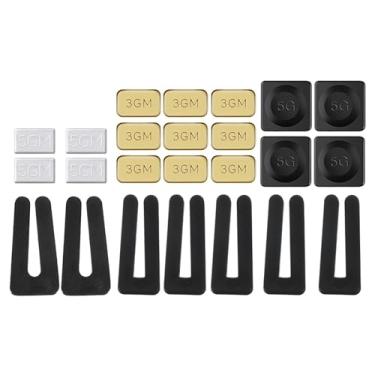 Imagem de PATIKIL Kit de balanceamento de pá de ventilador de teto, 7 conjuntos incluem 7 clipes de equilíbrio de plástico e 8 peças de peso 5G e 9 peças 3G para ventilador de teto, tom dourado/preto/branco