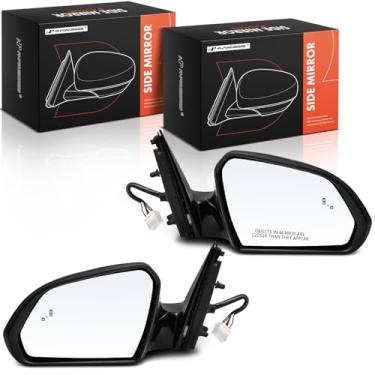 Imagem de A-Premium Par (2) espelhos retrovisores elétricos do lado do motorista e do passageiro - compatível com Hyundai Sonata 2015 2016 2017 - Espelho retrovisor externo preto dobrável manual aquecido com
