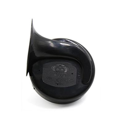 Imagem de uxcell Trompete de sirene de chifre elétrico estilo metal plástico preto 48V 3,5A 120Hz para motocicleta