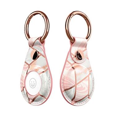 Imagem de i-Blason Capa Cosmo chaveiro para Apple AirTag, capa protetora estilosa com anel de chaveiro para Apple AirTag 2021, 1 pacote (mármore)