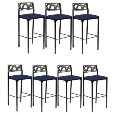 Imagem de Kit 7 banquetas Luiza Azul Marinho-Gat Magazine