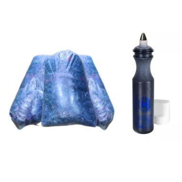 Imagem de 2Kg Estopa Azul Mista & Marcador Industrial - Trigel, Preto