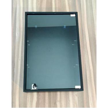 Imagem de Vitrine Suspensa Prateleira em Vidro 64x44x25 Preta - SR fábrica de mó