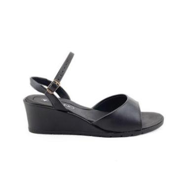 Imagem de Sandalia Anabela Feminina Via Uno Salto Grosso Confortável Preto Social-Feminino