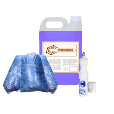 Imagem de Estopa Azul 2Kg. Marcador Industrial & Limpa Baú 5 Litros - Trigel, Br