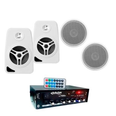 Imagem de Amplificador Som 500w Blue 4 Canais + Alto-falantes Orion Arandela + C