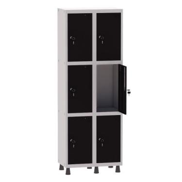 Imagem de Armário Guarda Volume Locker Roupeiro 2 Vãos 6 Portas Aço GRF502/6 Cin