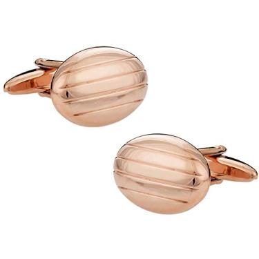 Imagem de Abotoaduras ovais em tom de rosa dourado com caixa de apresentação Cuff-Daddy