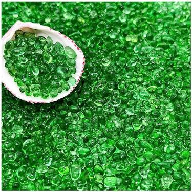 Imagem de BXI Areia de cascalho de substrato de aquário pequeno, 1 kg, cascalho liso polido para aquário de peixes, vidro azul vibrante sem revestimento colorfast, pedras decorativas para enchimentos de vasos, jardim de fadas, vasos de plantas