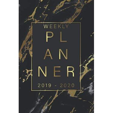 Imagem de Weekly Planner 2019-2020: Monthly Schedule - 1 week at a glance - Calendar with Checklists & Notes Daily To Do’s Academic Organizer Small Notebook ... Cute Day Planer School Simple Teacher marble