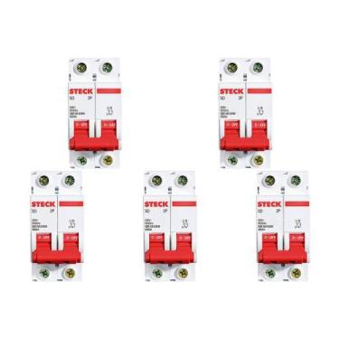 Imagem de Kit C/5 - Disjuntor Steck Din Bipolar 16A Sd62 3Ka
