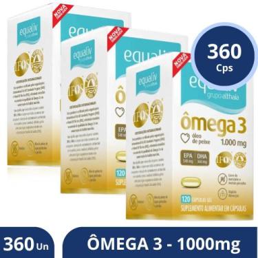 Imagem de Kit 3 Suplemento Ômega 3 Equaliv 1000mg 120 Cps - Althaia