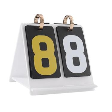 Imagem de UGPLM Marcador de pontuação do placar de placar de quadro de cartolina Acrílico Manual Compacto Competição de Desktop Competição Multiperinal Score Counter, Branco